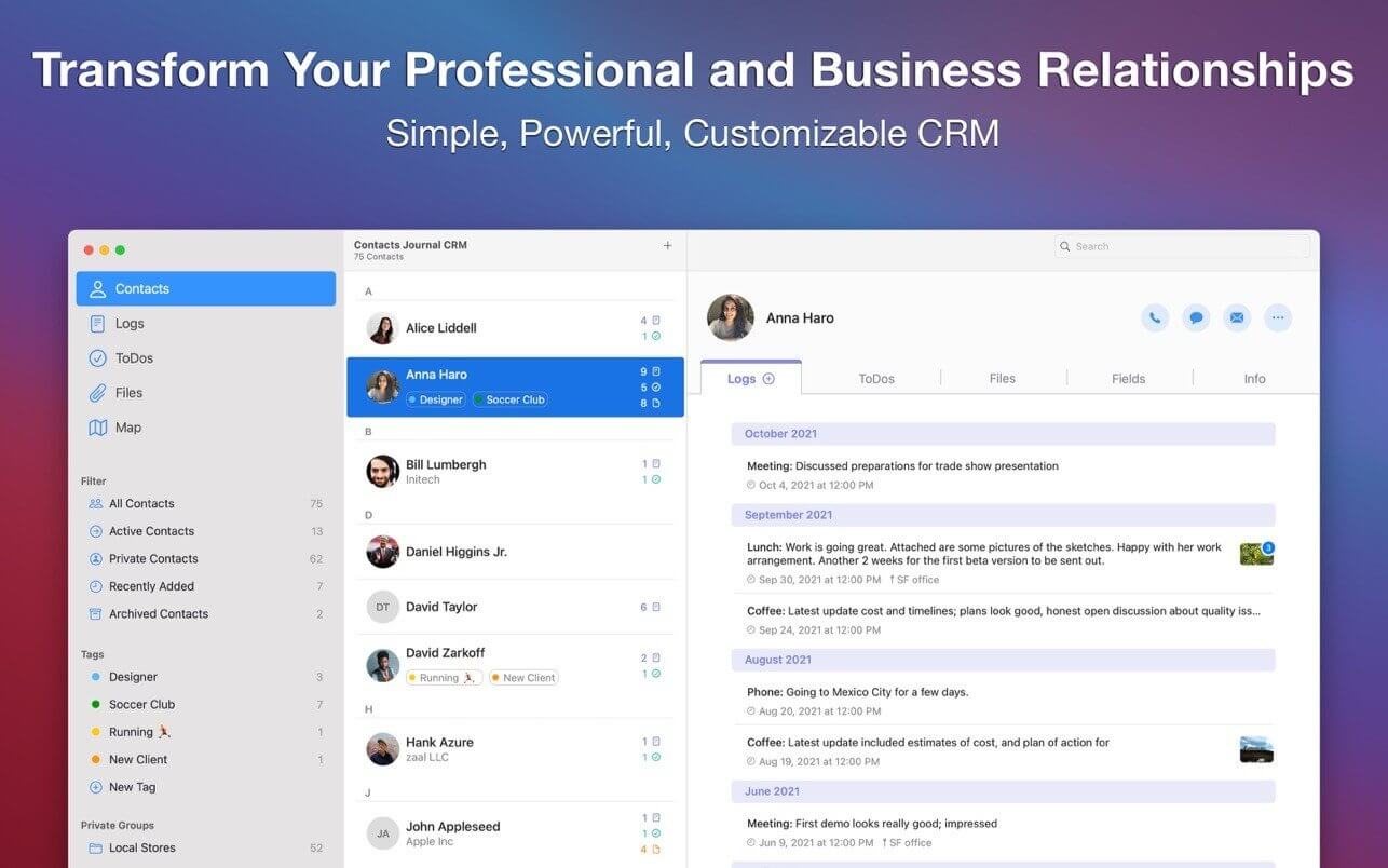 Contacts Journal CRM