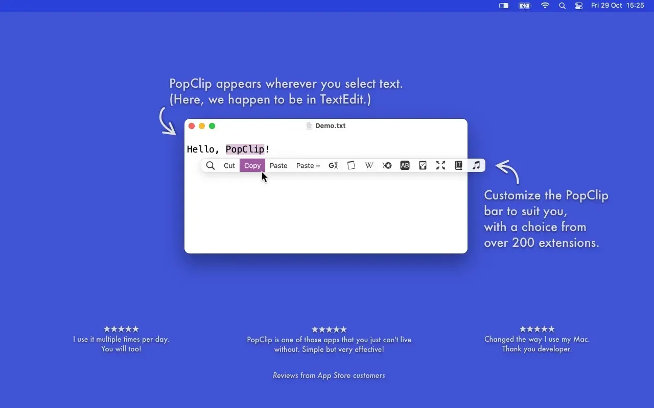 PopClip 2025.9.1 破解版 – macOS划词扩展增强工具