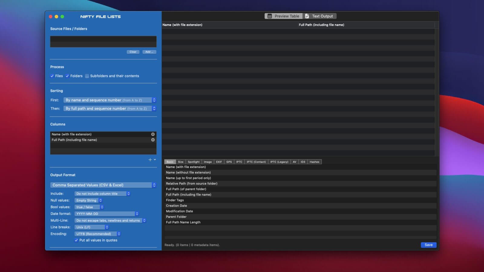 Nifty File Lists