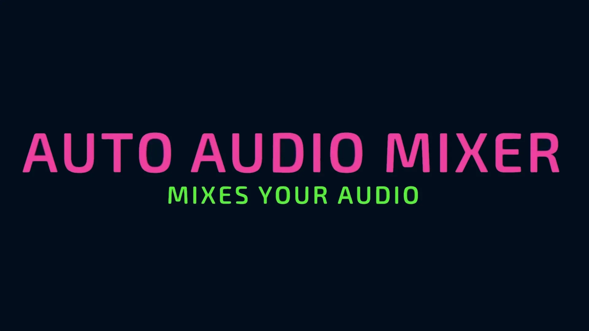 Auto Audio Mixer