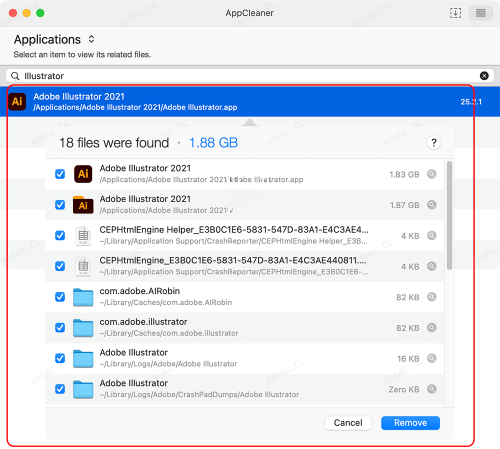 使用AppCleaner卸载软件或清理残留