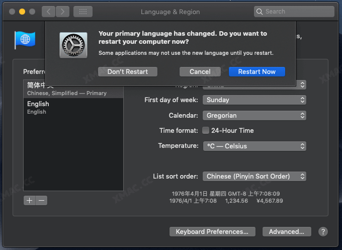 macOS 系统修改语言教程简单设置系统语言为中文