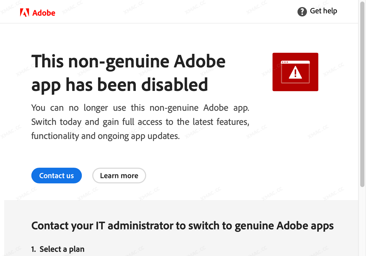 This non-genuine Adobe app has been disabled 简单解决
